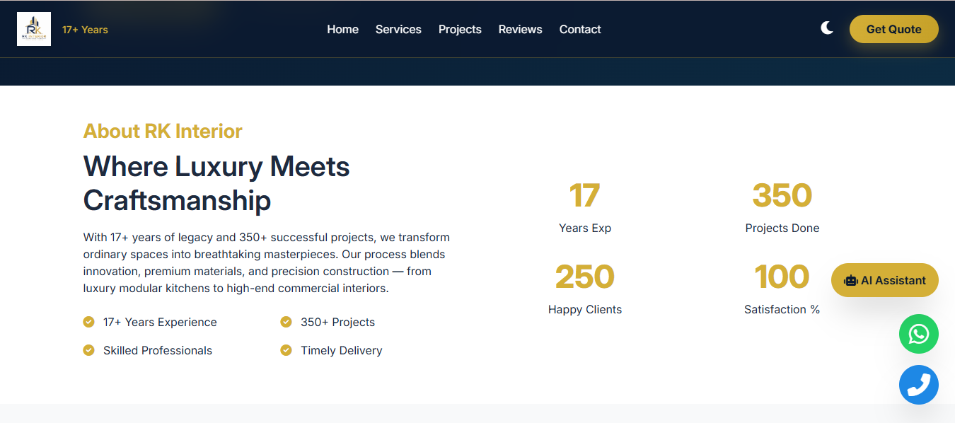 RK Interior Construction project screenshot